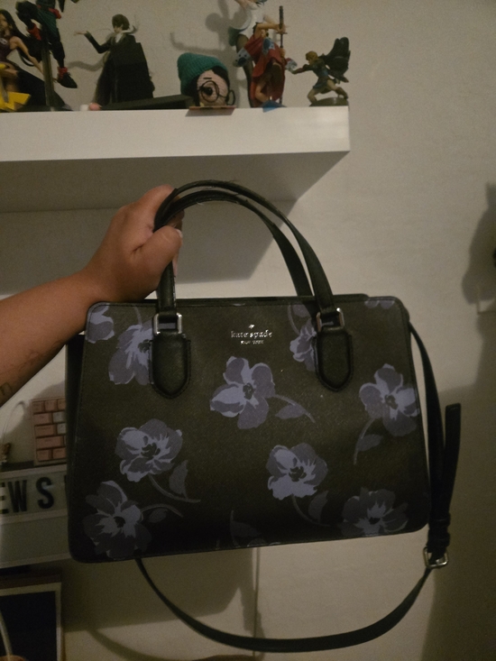 kate spade Handbags - kate spade Black Satchel with Lavender Floral Print